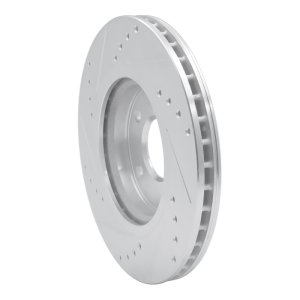 Nissan Rogue Brake Rotor (1) - Front Right - R1 Concepts - Drilled & Slotted - Silver - `14-`23
